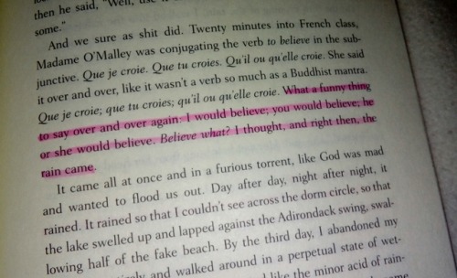 frugiperda:Que je croie; que tu croies; qu’il ou elle croie. John Green, Looking for Alaska