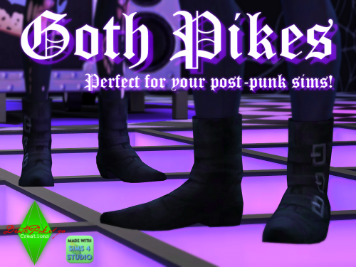 deathpoke1qa:GOTH PIKES: Perfect for your post-punk sims!Pikes, or winklepickers, are iconic shoes o