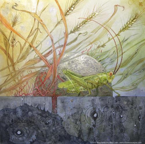 shadowscapes-stephlaw:“Grasshopper” - a double symbol, sometimes of plenty, sometimes of destruction