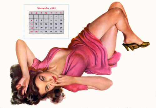 lovethepinups: Al Moore - December 1949 Esquire Calendar Girl 