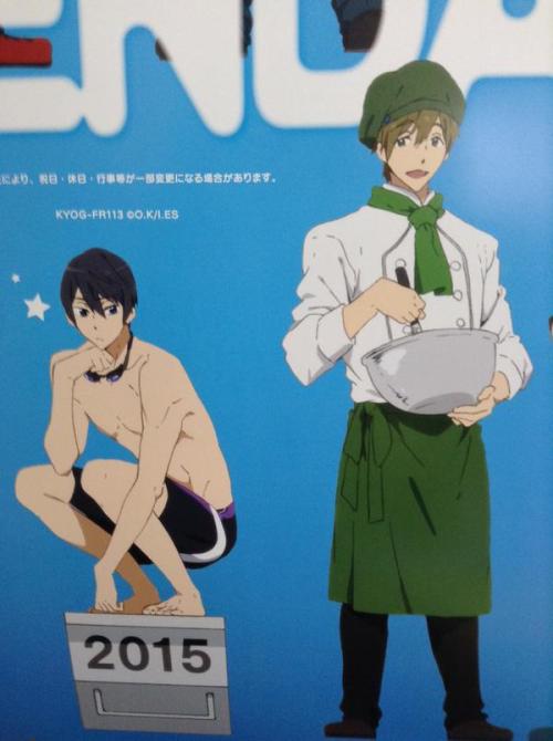 sou-katsu:some photos of the new Free!ES 2015 Official Calendar! we’ve got the Samezuka and Iwatobi 