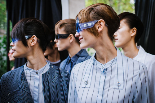 backstage at Kenzo:  Spring 2015 Paris Fashion Week