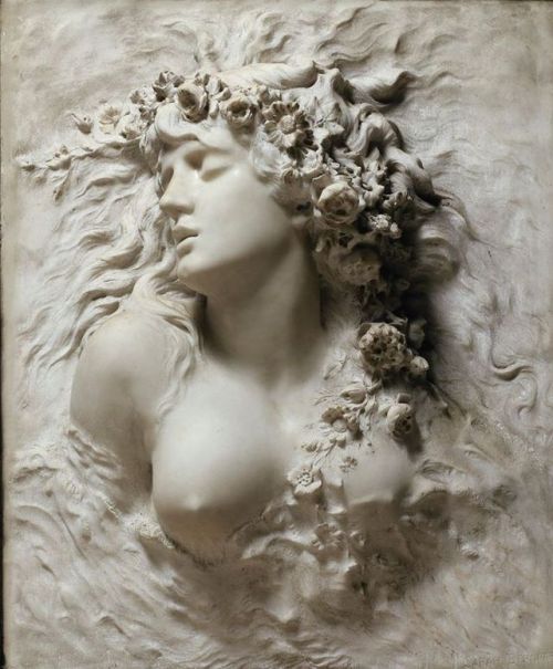 kittencrimson: Sarah Bernhardt (1844-1923) ~ Ophelia, white marble 1880 