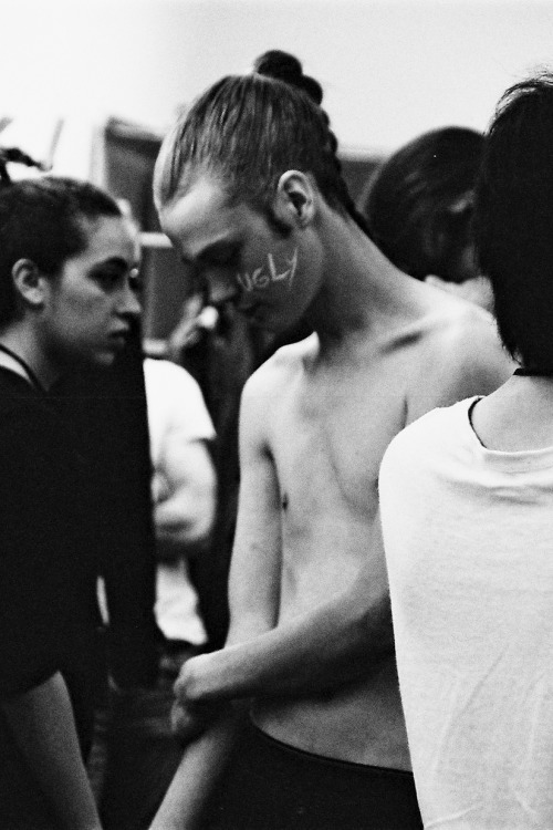 killyohji-deactivated20151231:  Yohji Yamamoto HOMME backstage SS14 by Elise Töidé 