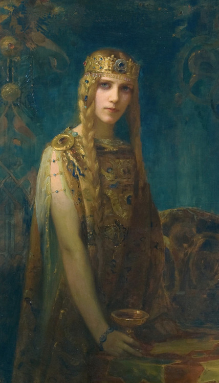 artfoli:Isolde: la princesse Celte, 1911, by Gaston Bussière (1862-1928)