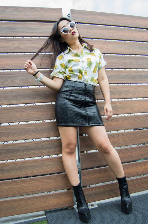 Pineapple Express (by Nicole Kim)#fashion #fashionblogger #ootd #outfitoftheday #black #yellow #pine