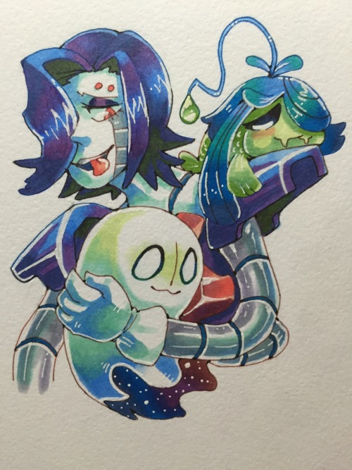 biorobo:  More traditional drawings  Microns, copics, white gel  