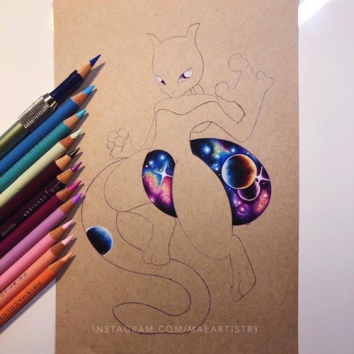 Here’s a work in progress of Mewtwo. Did something a little differentwith my galaxy :)SOCIAL MEDIAS 