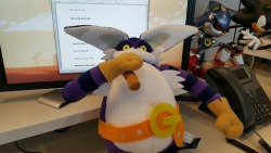 sonicthehedgehog:  This Big the Cat plush arrived on our desk this week. Oh, and pay no mind to the document open in the background, please. That’s confidential.