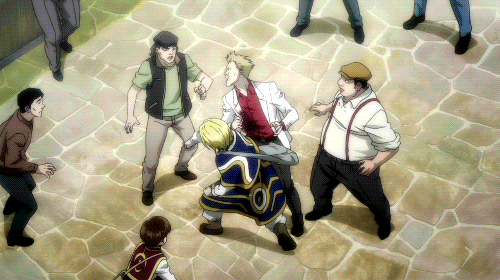 sofibeth:Still recovering from Phantom Rouge so have a gif of young Kurapika beating the crap of peo