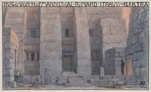 Alfred Roller, sketch for stage design of Richard Strauss Elektra, 1909.Exhibition Do the words alre