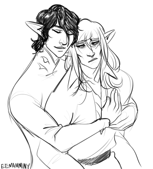 eemamminy-art:Estinien x Aymeric sketches