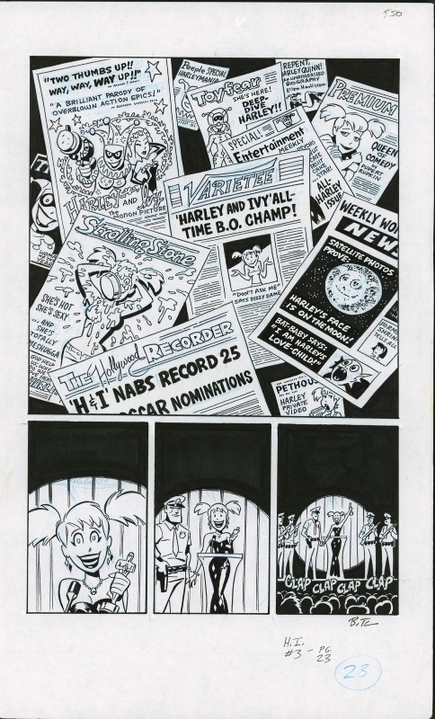 cooketimm:    Some b/w pages from Harley &amp; Ivy #1-3 (2004), part 2Inks by
