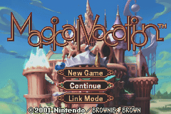 bowloflentils:   Magical Vacation (マジカルバケーション) - Brownie Brown - GBA - 2001    An English translation patch was just released by the aptly named Magicalpatcher over at Rom Hacking Dot Net for the game Magical Vacation. This Game Boy