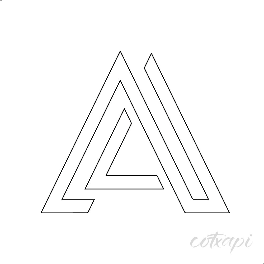 Initial A letter design for professional logo in vector art