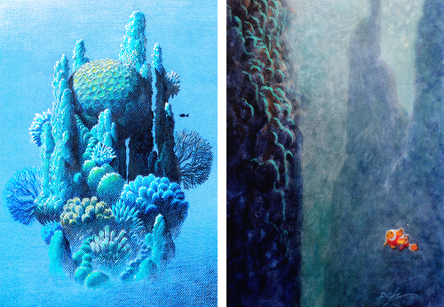 mickeyandcompany:  Concept art for Finding Nemo (adapted from Oh My Disney)