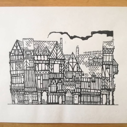 A pre-lockdown print that got away#illustration #linocut #print #weissleo1#medieval #tudor #designht