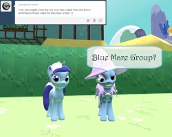asktrixandberry:  Trixie: Another blue mare,