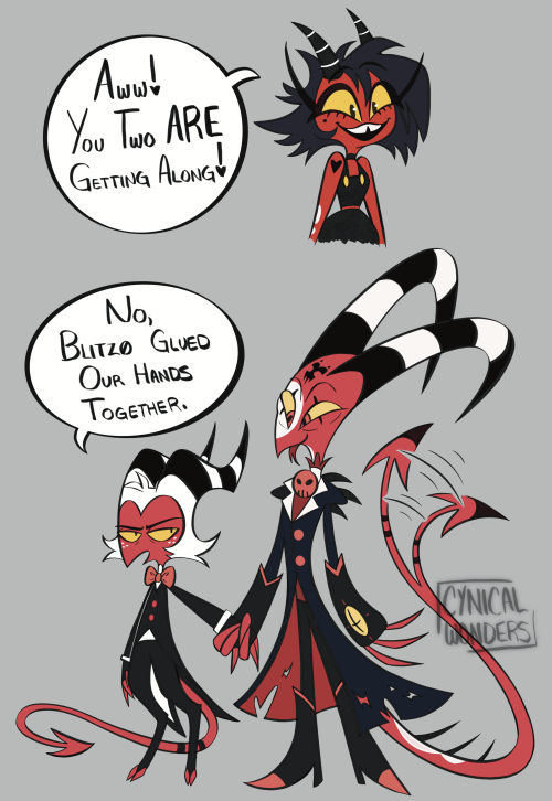 cynicalwonders:The Bond Between Blitzo and Moxxie: 90% GlueI want more moments between these two goo