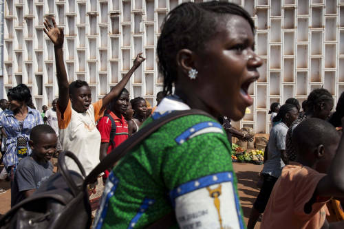 Peaceful march in Bangui organized by the Magistrates in remembrance of Magistrate Bria killed by el