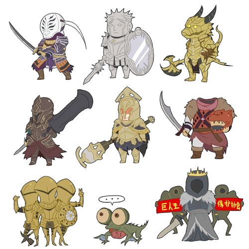 demitsorou:  artful-purgatory:  biaay002:  第一次来汤，我也不知道怎么搞，画了一套黑暗之魂Q版。  Cutie Souls  @just-a-drawing-cat 