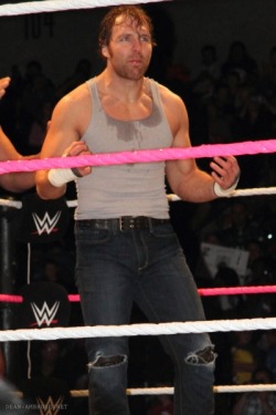 dark-sexy-angel:  Some sexy sweaty Dean Ambrose for this rainy day of mine. (pics cred deanambrose.net) 