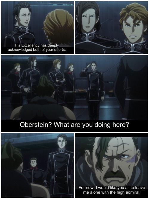 Reuenthal and Mittermeyer have captured Ovlesser alive, and Oberstein shows up to ruin the party.