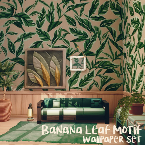 pictureamoebae:BANANA LEAF MOTIF WALLPAPER SET – by amoebaeA recolour of the base game Banana 