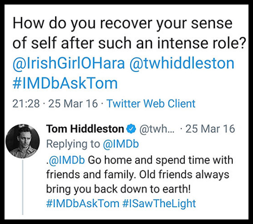 Throwback Tom Tweets: I Saw The Light ‘AskTom’ Q&A, 25th March 2016