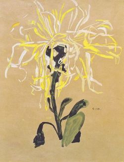 tremendousandsonorouswords:  Egon Schiele, Yellow Chrysanthemum / White Chrysanthemum / Red Chrysanthemum, 1910 