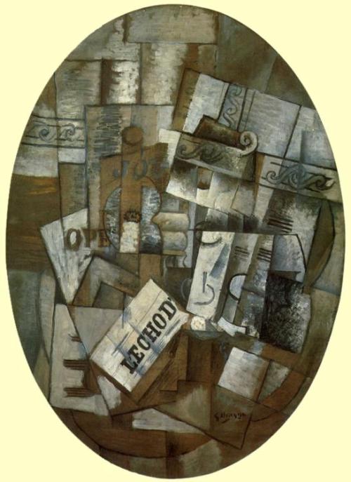 Pedestal Table, 1913, Georges BraqueMedium: collage,oil,canvas