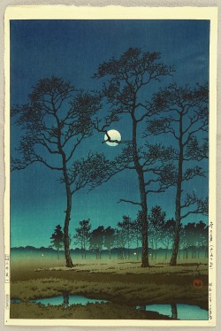 jibadojo:  Winter Moon over Toyama Plain