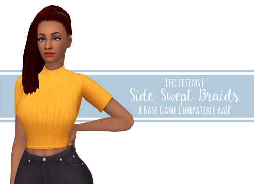 leeleesims1: Side Swept Braids - A BGC HairI haven’t made a hair with braids for a while. 