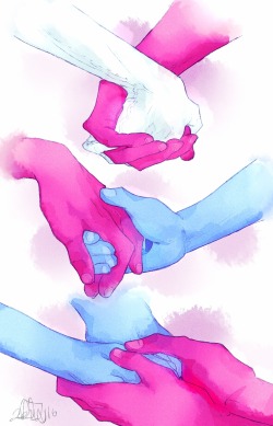 Jen-Iii:@Edgebugart Made A New Piece Here About Ruby And Sapphire’s Hands And I