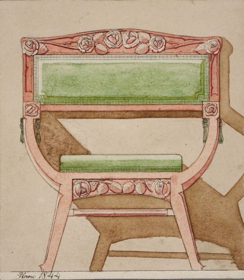 Gaspar Homar, Design drawings of Art Nouveau furniture, 1900-10. Watercolor, graphite, ink. Museu Na