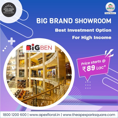 BiGBEN – The Big Brand Showroom Space Price Starts @ Rs. 89
Lac*. Come at Apex Park Square and Invest Now. You Can’t Miss This Opportunity
in Greater Noida West and get huge Discount. Hurry! Best Investment Option for
High Income! Call Us – 1800-1200-600 or Visit Us at https://theapexparksquare.com/ #ApexParkSquare#CommercialProperty#RetailSpaces#Offer#PropertyInvestment#RetailShops#BiGBEN#CommercialSpaces#Discount#BigBrandShowroom