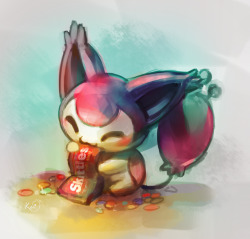 korisinquehacer:Skitty eating skittles