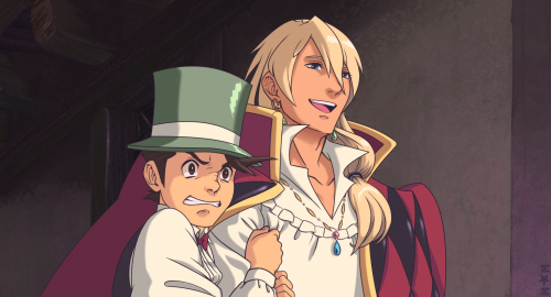 mister-masque:“Sorry, I didn’t mean to get you involved.”Klavier (Howl) smiles at inappropriate time