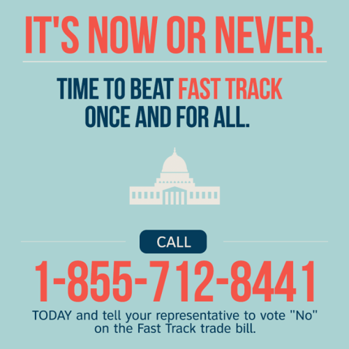 It’s show time. Make that call or it might mean your job! #StopFastTrack http://ift.tt/1S4WA98