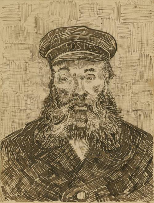 A show #NowOnView at the Getty Center explores hatching in drawings. Portrait of Joseph Roulin, 1888