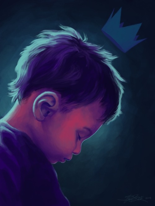 Happy birthday, little prince. (A painting of my sweet little nephew Keo, son of @treatyeoself, for 