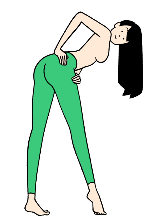 green leggings girl