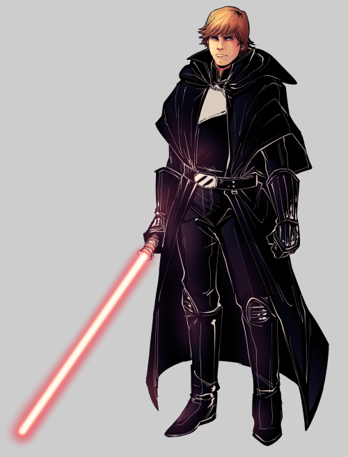 Sith Luke! His outfit is a mash up of his ROTJ and Dark Empire look.