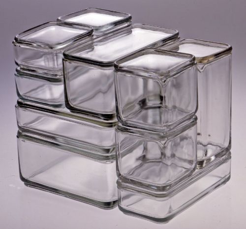 Wilhelm Wagenfeld, Kubus Cube Container, 1938. Germany. Large, deep, square, cubical storage contain