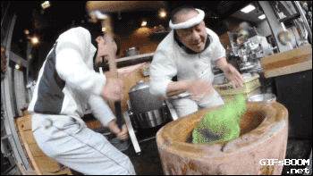 gifsboom:Fastest Mochi Making in Japan.[video]