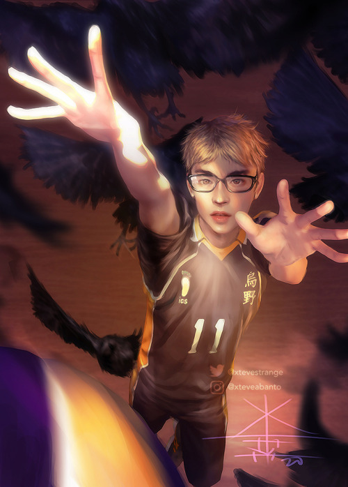 Hullo, Tumblr. I painted Tsukki.Twitter @xtevestrangeIG @xteveabanto