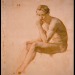 gay-curator:Seated Male Nude (c. 1855)William Mulready (Irish, 1786 - 1863)Red and black chalk on wove paper (530 mm x ca. 436 mm)