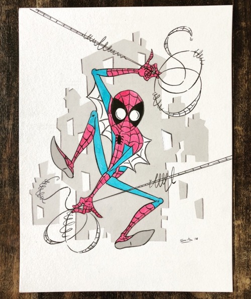 Does whatever a spider can! (9x12 ink wash and screen tone. Email or message if interested!)
