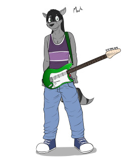 Texnatsu side character - another band member Here&rsquo;s Mark the raccoon, the guitar player in Casey&rsquo;s band.  As I was drawing up Casey&rsquo;s route picture idea, I kind of made a reconsideration in Casey&rsquo;s route, and I&rsquo;m filling