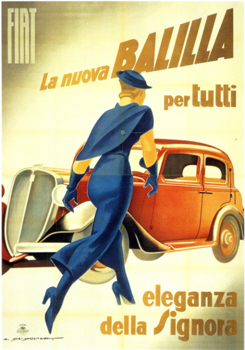 1934 Fiat poster by Marcello Dudovich 